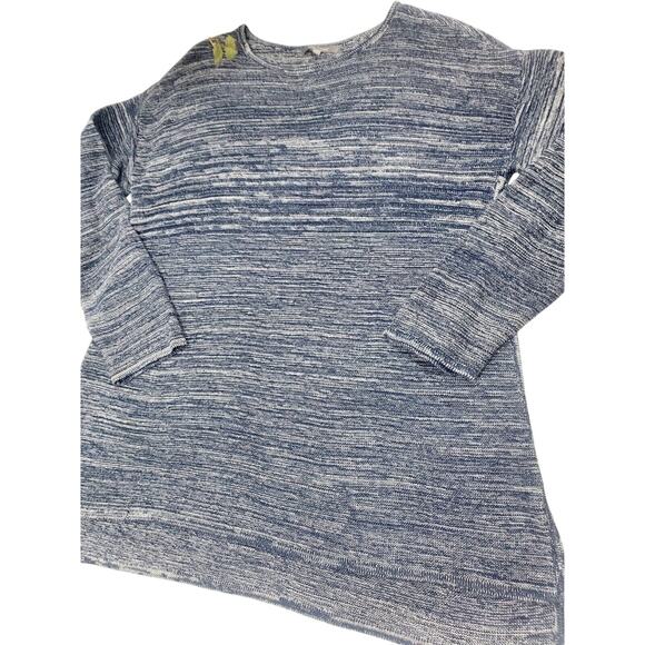 Daisy Fuentes Top XL Oversized Long Knit Sweater Tunic Heathered Blue Womens 1X - Picture 1 of 14